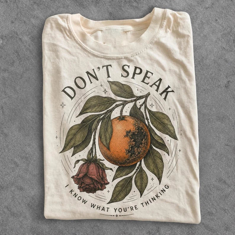 Don’t Speak Orange Graphic Shirt, 90s Rock Aesthetic Top, Vintage Tee