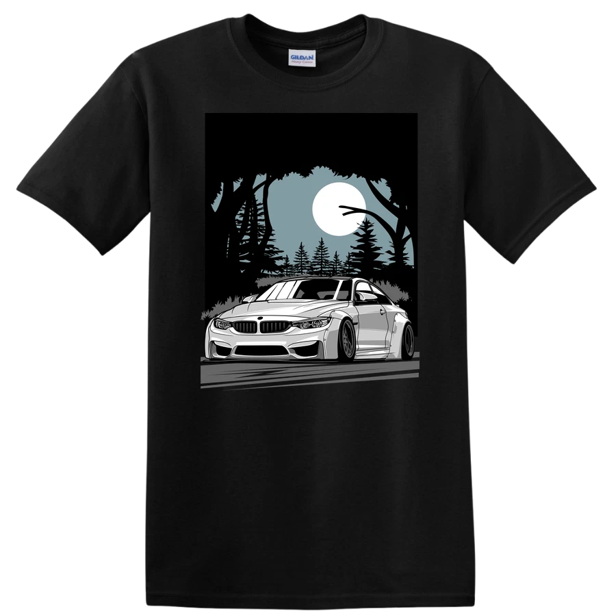 Car T Shirt Cool Graphic Design Night Scene Tee Modern Coupe Illustration