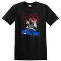 Blue Car Graphic T Shirt Street Racing Tokyo Style Tee Cool Automotive Design