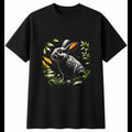 Botanical Rabbit Sunbeams Cute Mens T-Shirt Black 100% Cotton Novelty Kawaii