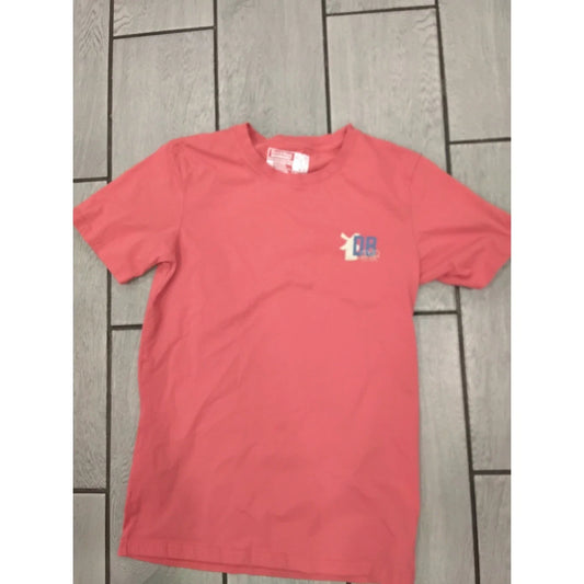 Dutch Bros Coffee Mens Medium Salmon Pink Graphic T-Shirt Windmill Logo 1992 Tee