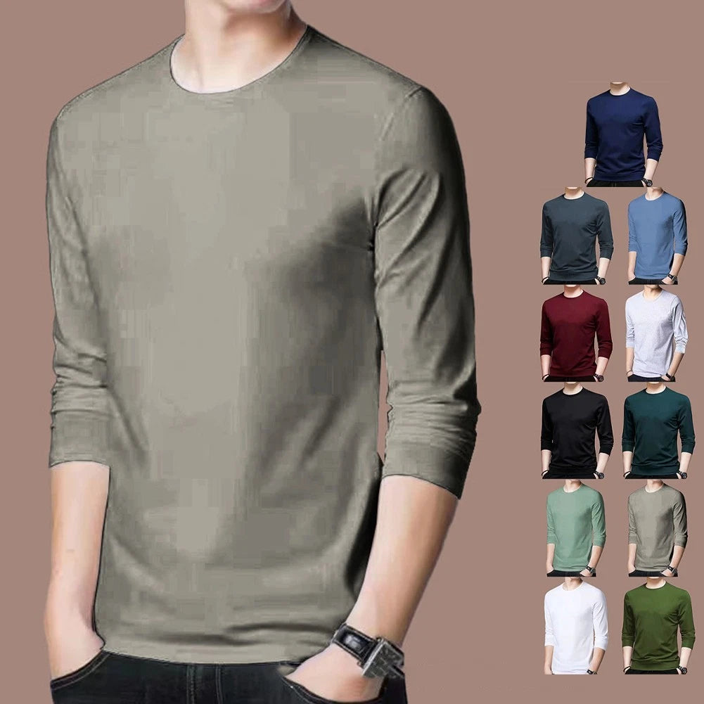 Daily Mens T-shirt Muscle Activewear Skin-friendly Slim Fit Solid Color