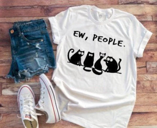 Ew, People Funny,  Unisex White Short Sleeve  Men's and Women's T-shirt