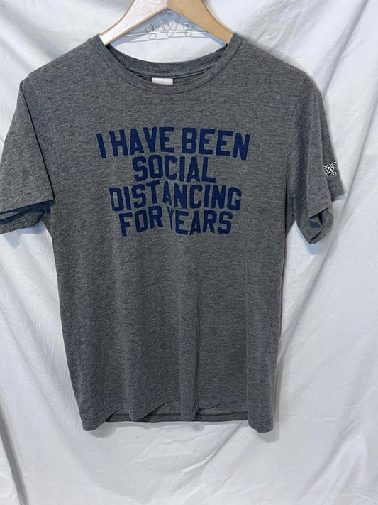Ky For KYI've Been Social Distancing For Years T Shirt Gray EUC MED