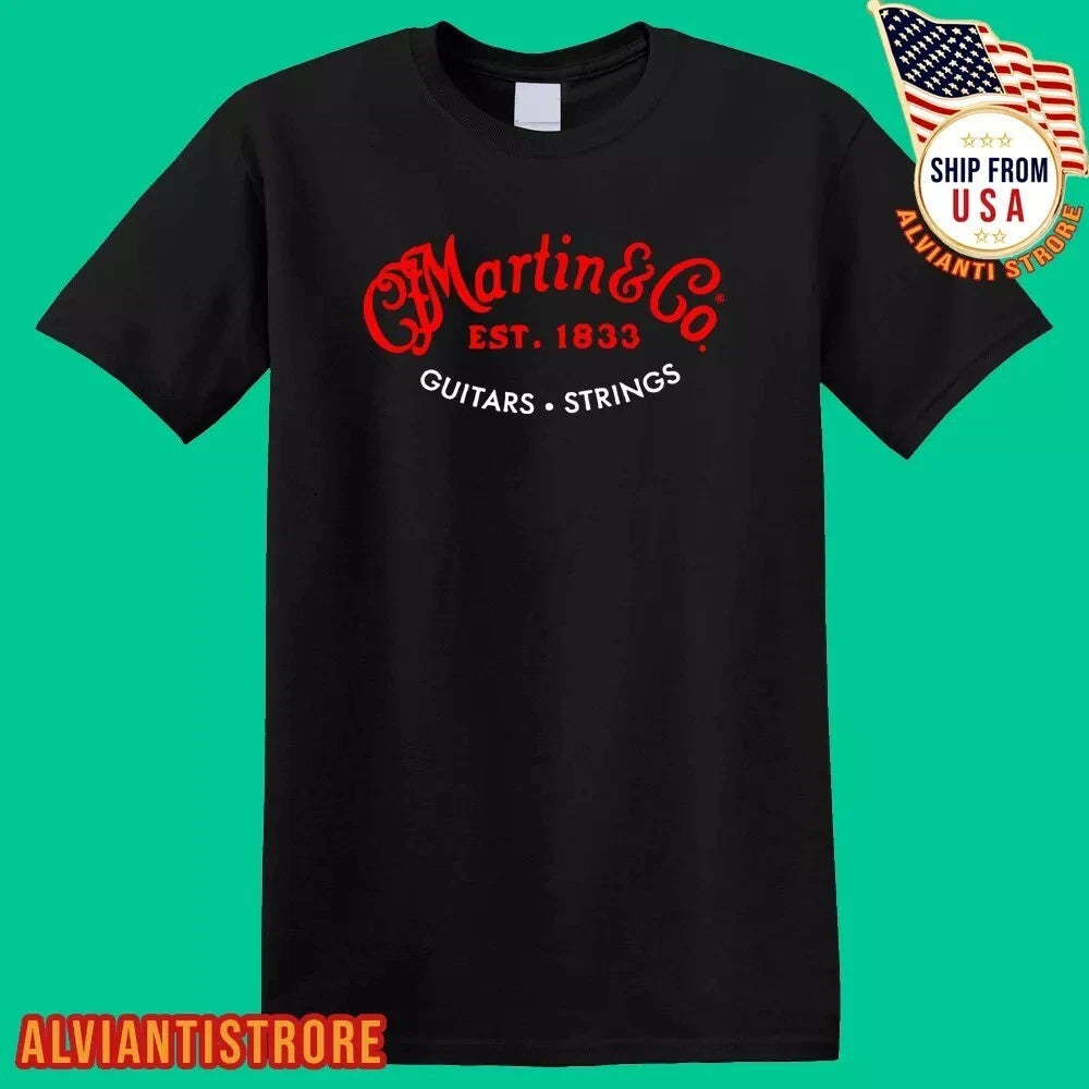 Martin & Co Guitars Est. 1983 Men's Black T-Shirt Size S - 5XL