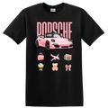 Pink Sports Car Graphic T Shirt Cute Graphic Tee Fashionable Fun Design