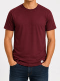 Pull&Bear Men's Burgundy T-Shirt Size L Regular Fit Crew Neck