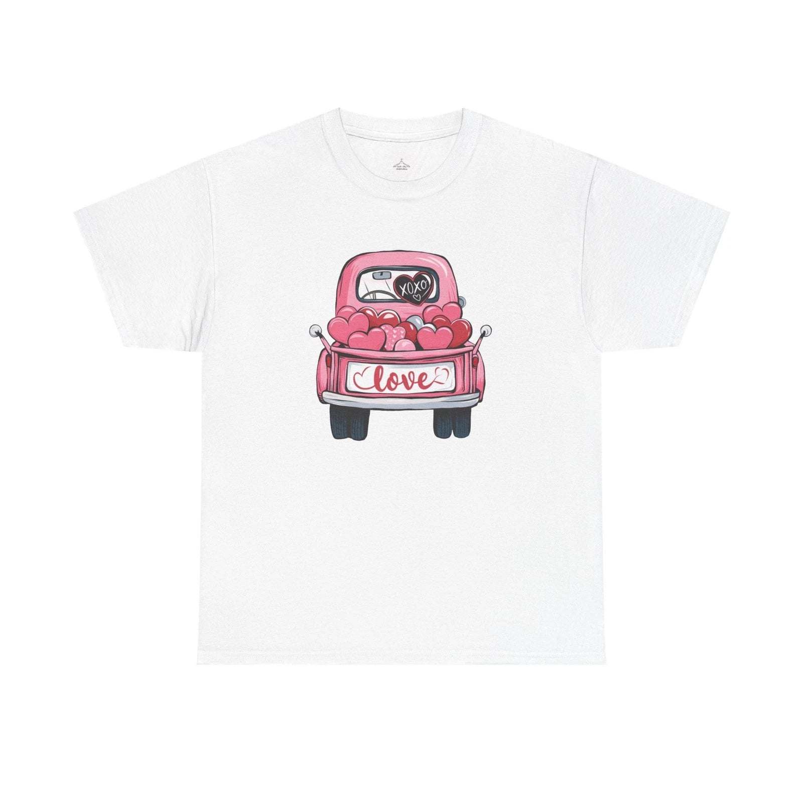 Love Truck Unisex Heavy Cotton Tee, Valentine's Day Shirt, Cute Graphic Tee,