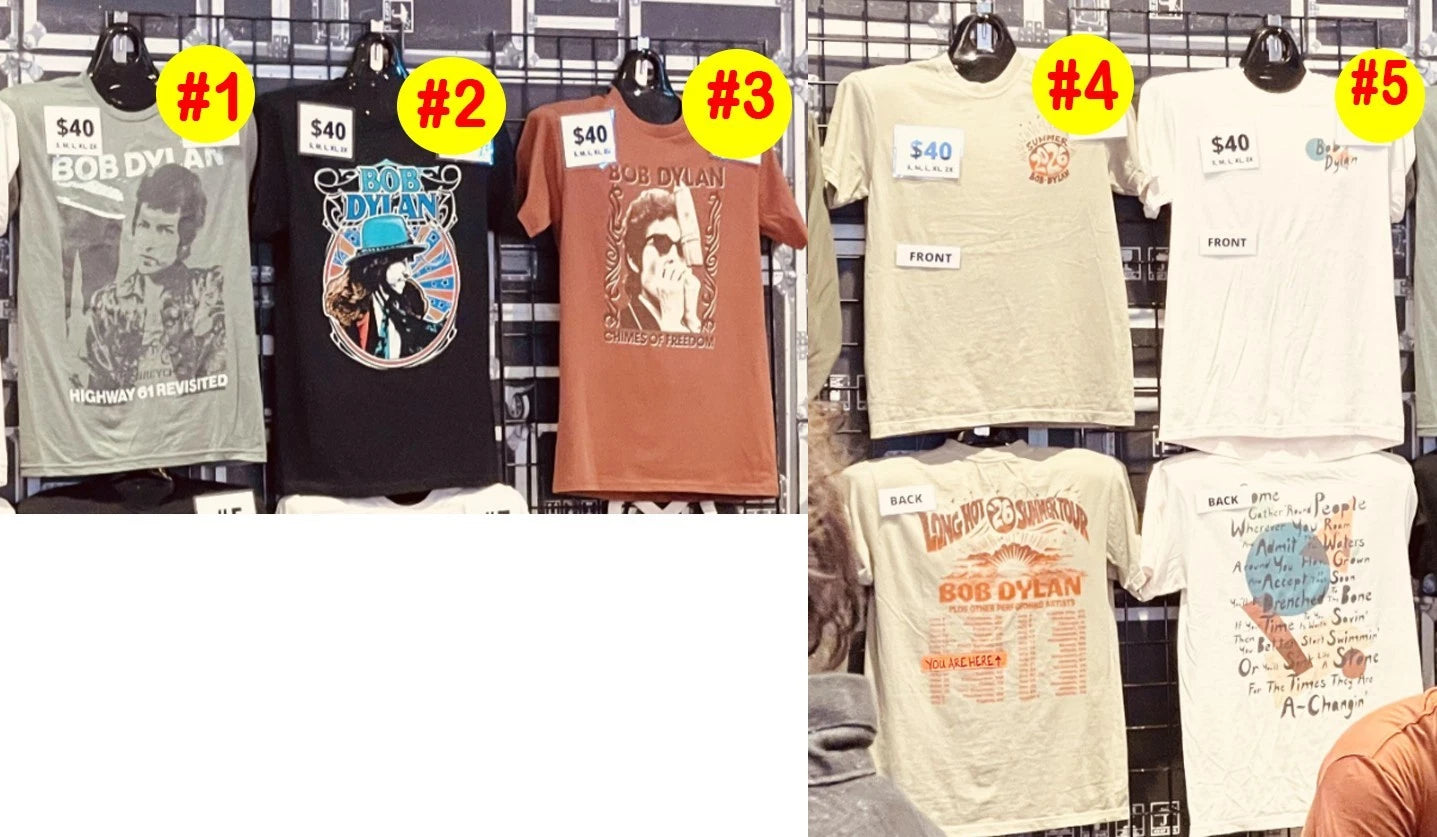 Bob Dylan Long Hot Summer Tour 2026 merch reprint T-shirt