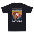 Owl First I Drink The Coffee Then I Do The Things Funny Vintage Men's T Shirt