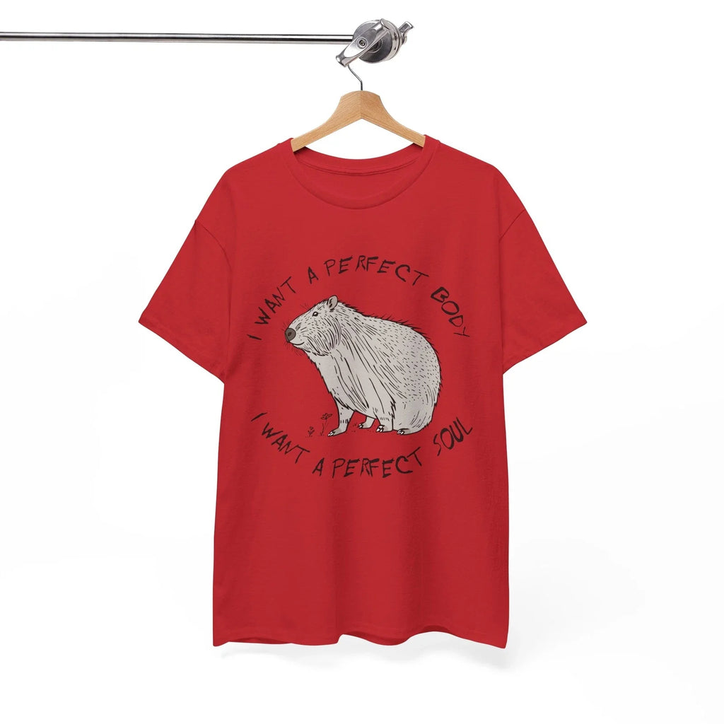 Capybara Meme T-Shirt | I Want A Perfect Body I Want A Perfect Soul Tee