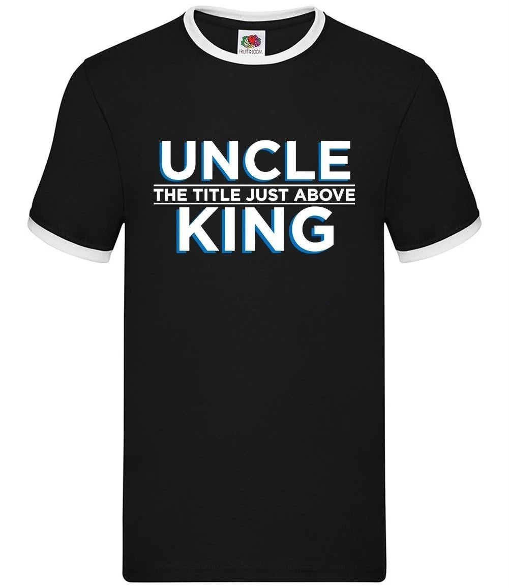 Uncle The Title Just Above King - Mens Ringer - Funny Uncles Family Cool