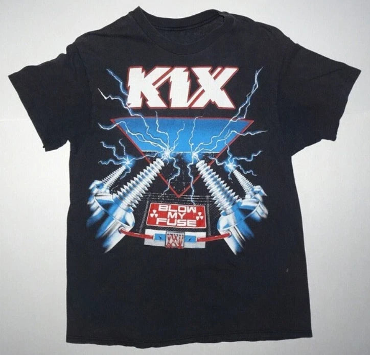 Vintage KIX Band Blow My Fuse Shirt Short Sleeve Black Unisex S-5XL
