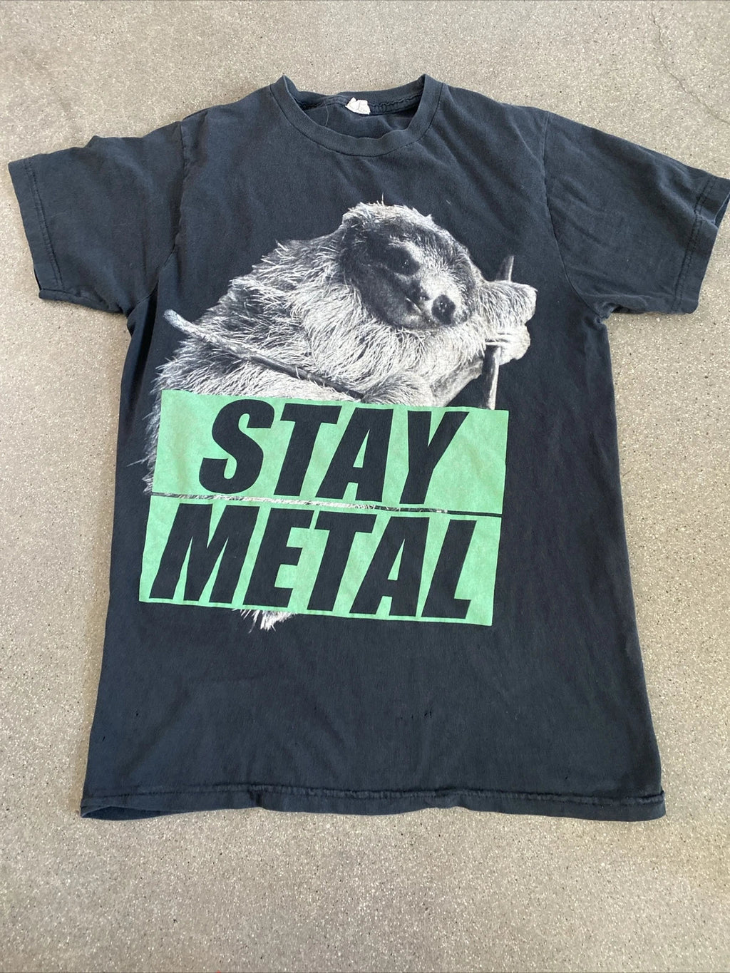 Miss Mayl Stay Metal Sloth black T-shirt men’s Sz M