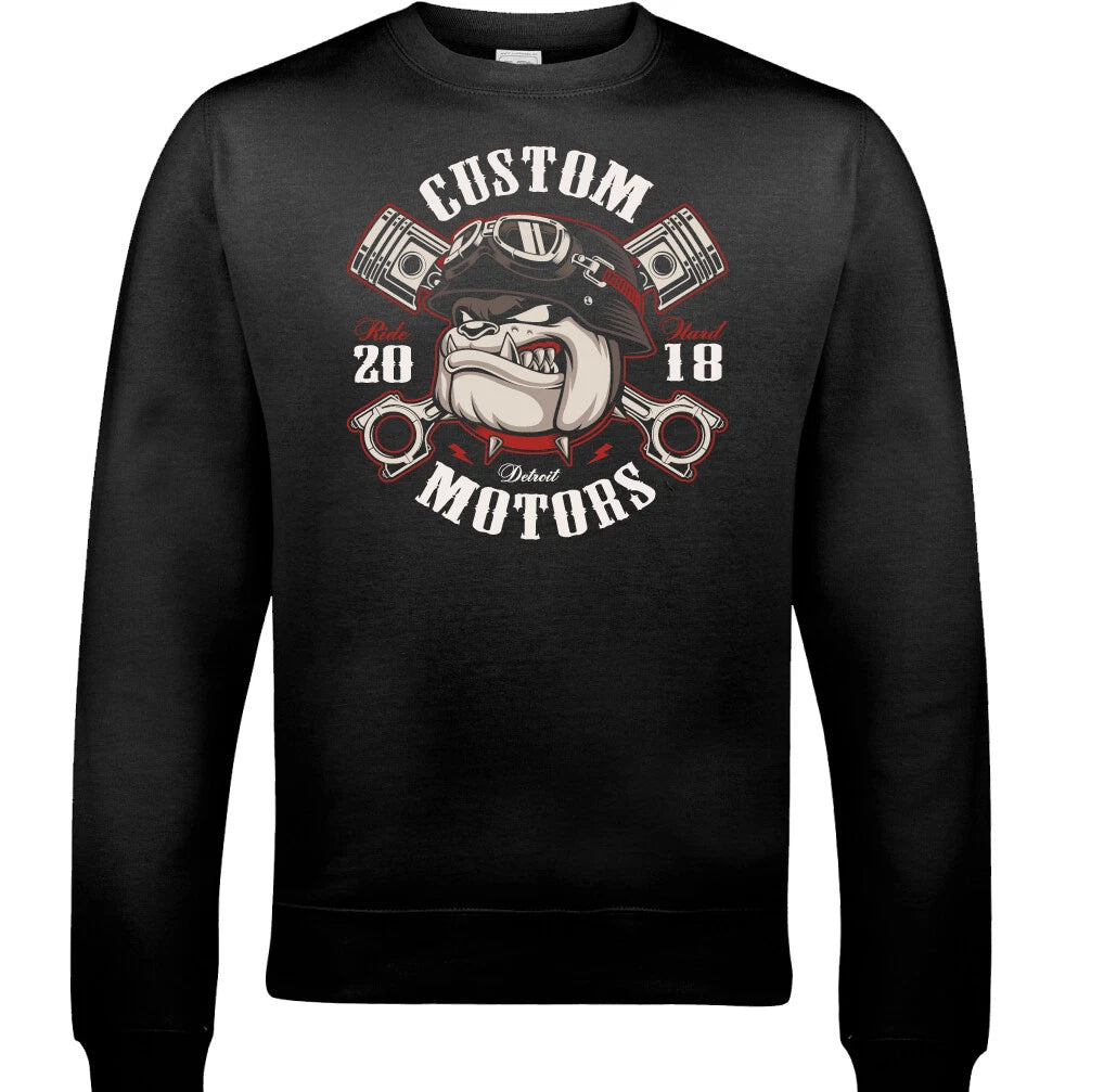 BIKER Long Sleeve T-SHIRT Motorbike Motorcycle Cafe Racer Chopper Bike Skull Top