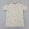 Modern Culture VTG Y2K Shirt Mens Small Beige AOP Skull Graphic