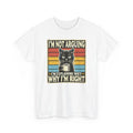 Cute Cat With Coffee T Shirt I'm Not Arguing With You Funny Cotton Gift Unisex