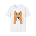 Cute Cat Coffee Unisex T-Shirt, Funny Pet Lover Gift, Animal Tee, Cozy Wear,