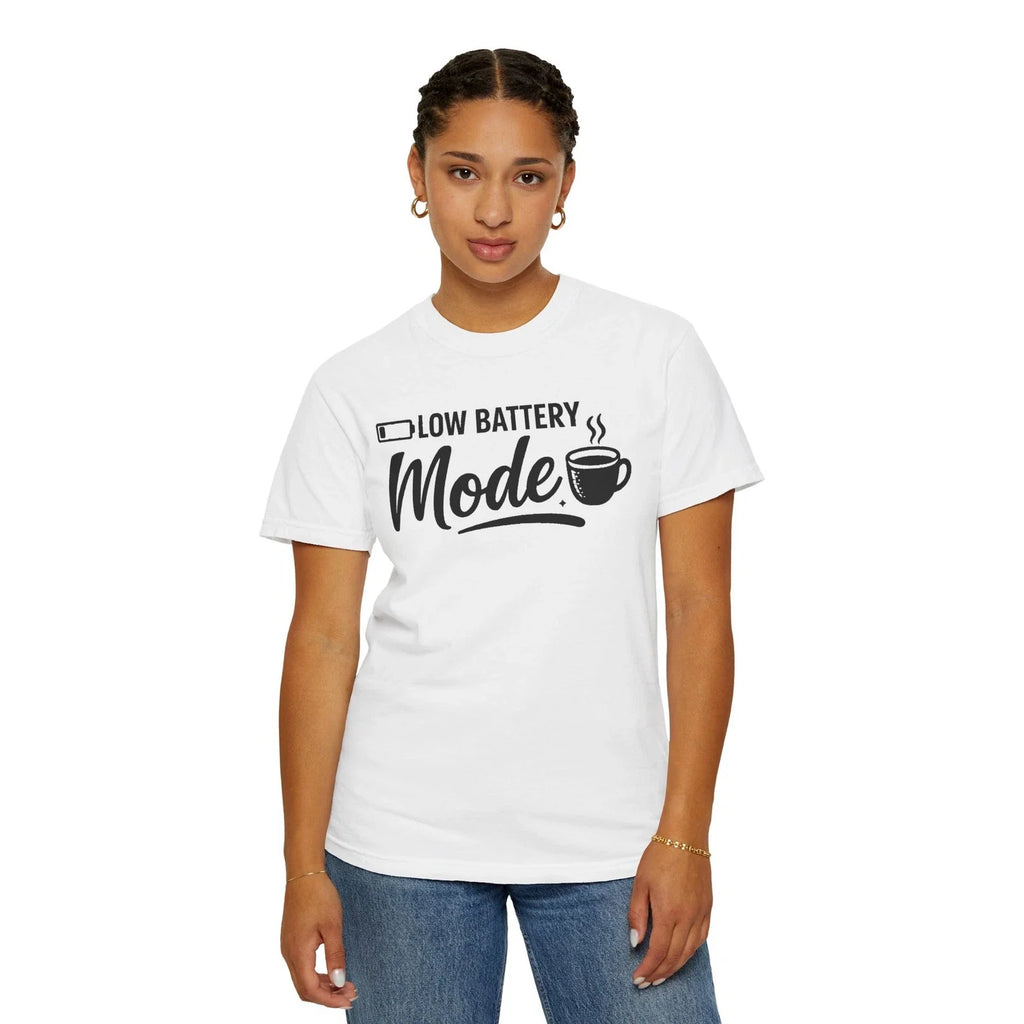 Low Battery Mode Coffee Lovers Shirt Tee Trending Gift for Her Comfort Colors