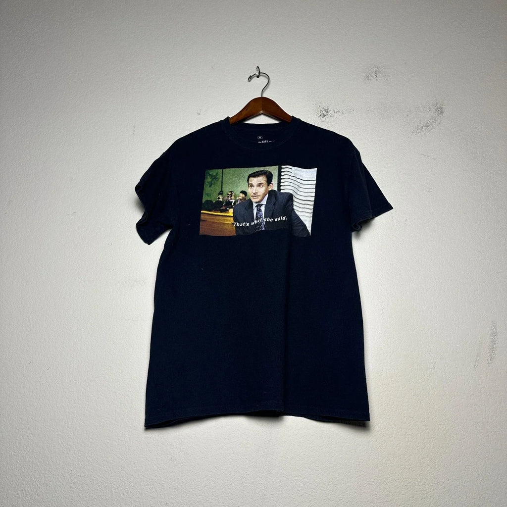 The Office Michael "That's What She Said" Men M Graphic T Shirt Black Retro Show