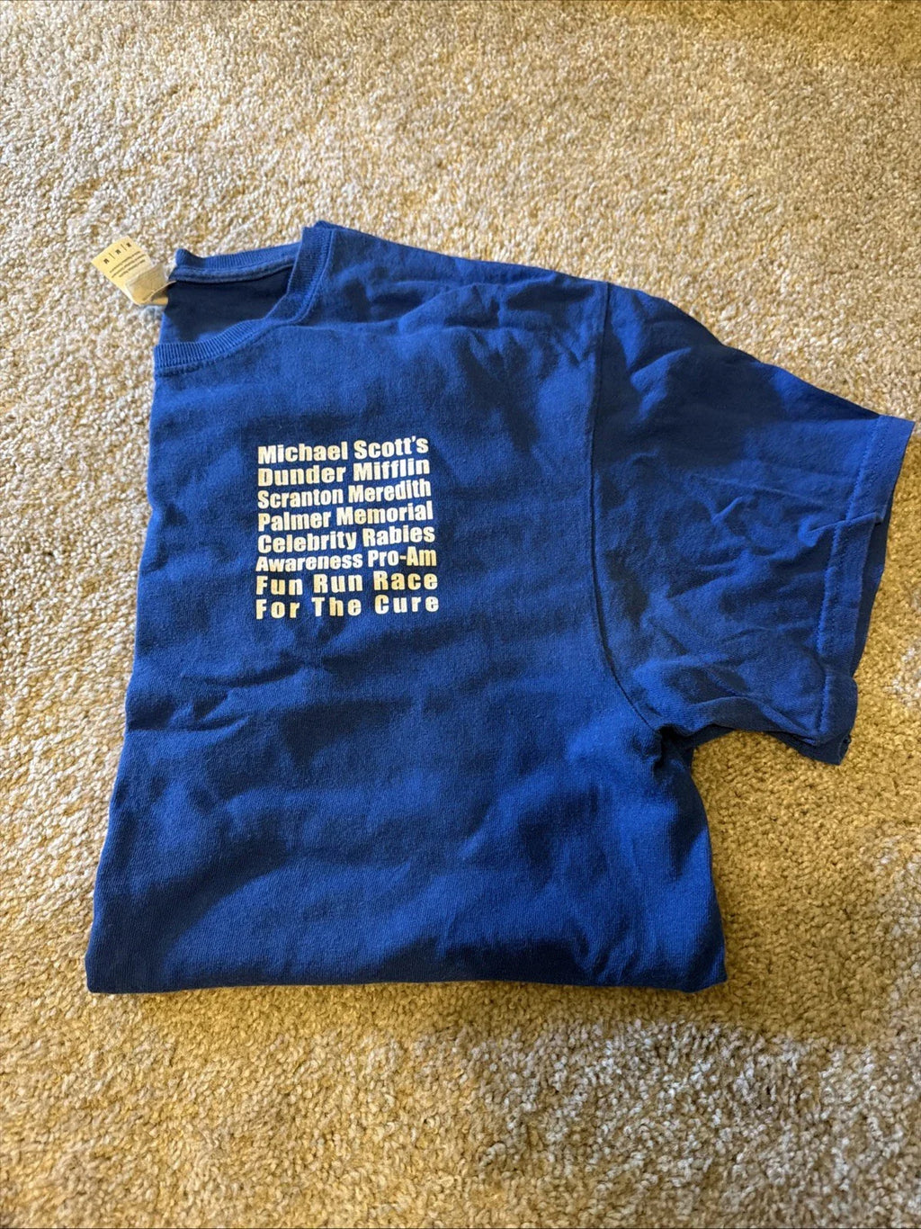 Men's Medium Short Sleeve T-Shirt Blue: The Office Dunder Mifflin Graphic Print