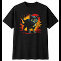 Fantasy Art Kitten Portrait Cat Cute Mens T-Shirt Black 100% Cotton Kawaii Xmas