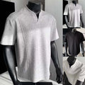 Oversized Casual Men's V Neck T-Shirt Short Sleeve Polyester 90% Spandex 10%
