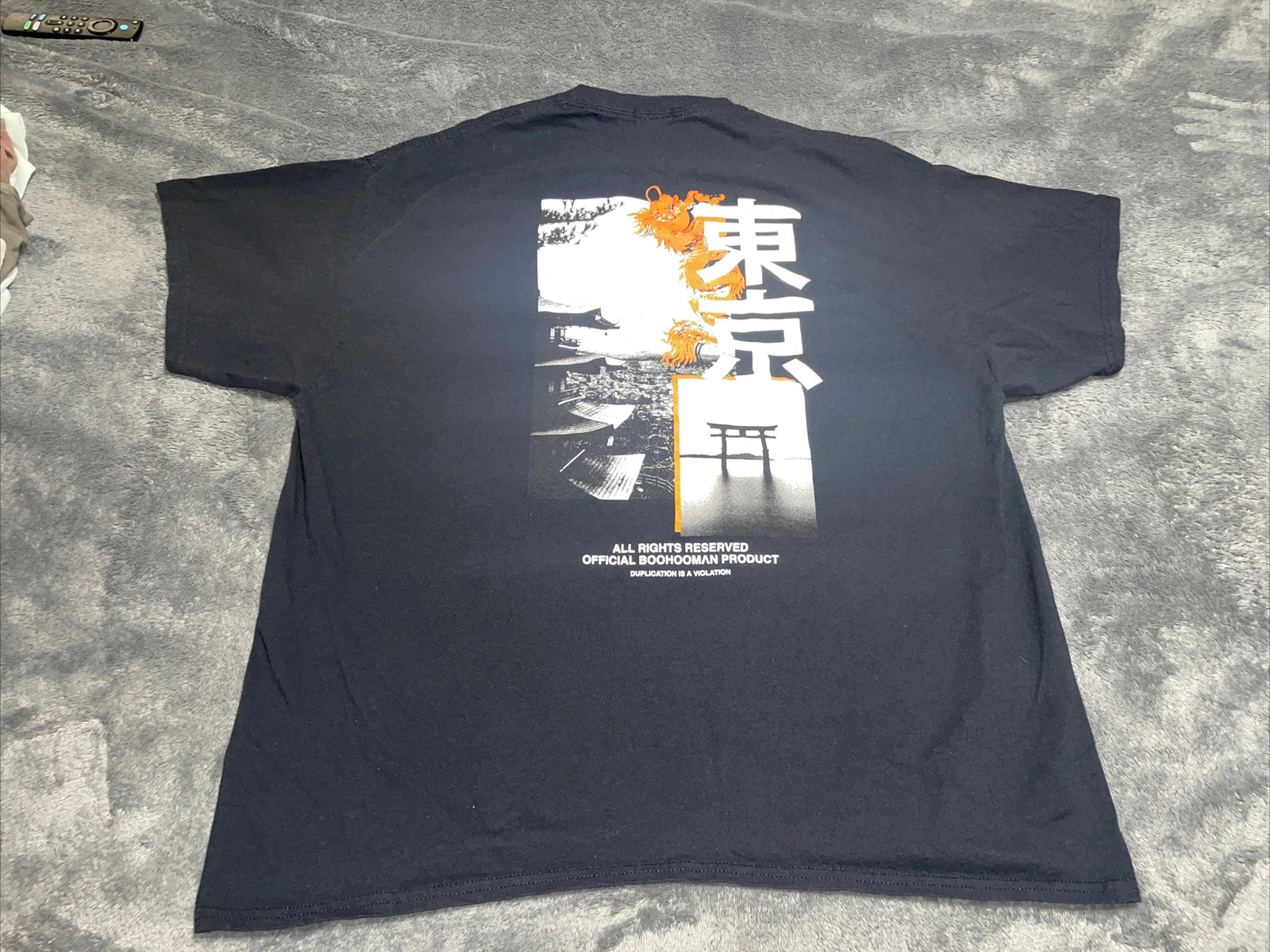 Boohoo Man Black Oversized Photographic Back Print License Size Large Mens