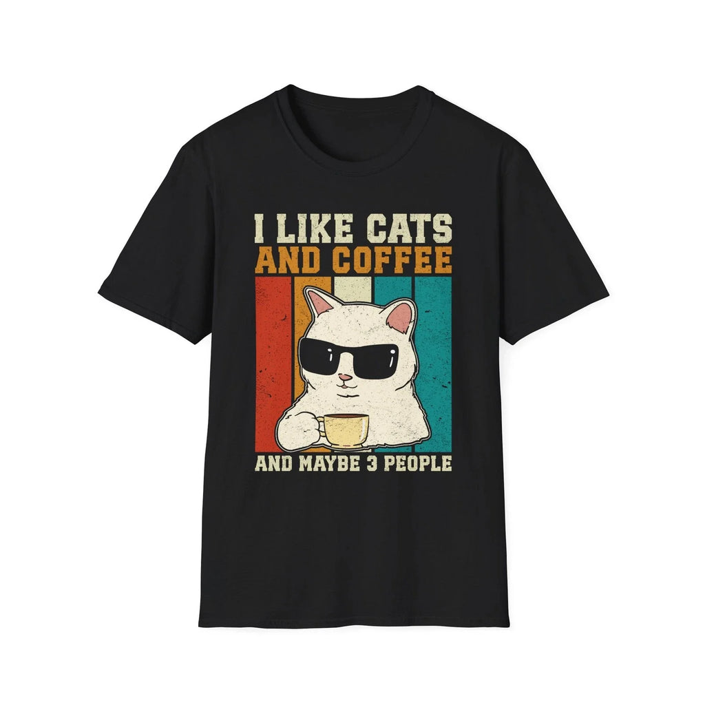Cool Cat & Coffee Lovers Tee, Funny Cat T-Shirt, Gift for Cat People, [...]