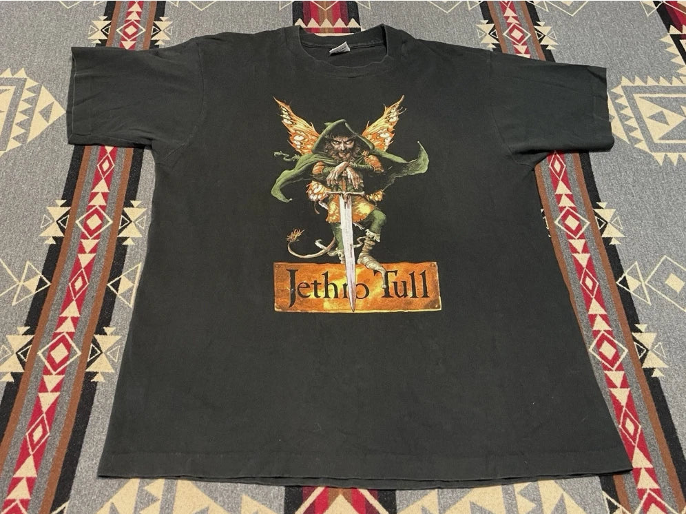 Vintage Jethro Tull 1991 North America Tour T Shirt XL USA - France Black MC