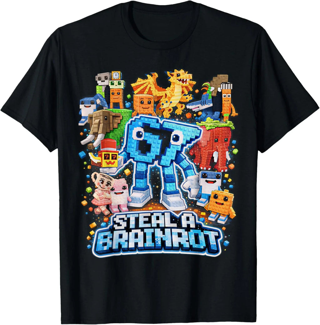 Six Seven 67 Steal a Brainrot Meme Funny Gifts Fun Unisex T-Shirt