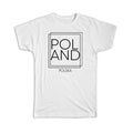 Gift T-Shirt : POLAND Poland Square Modern Minimalist Font
