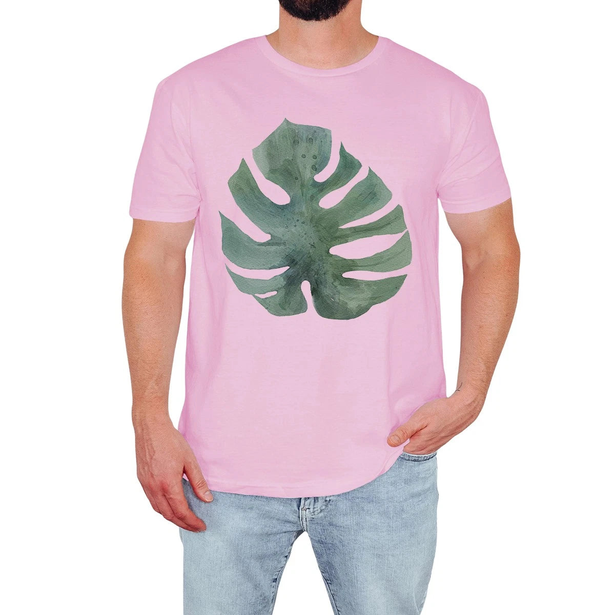 Monstera Leaf Mens T-Shirt Stylish Tropical Nature Lover Birthday Gift