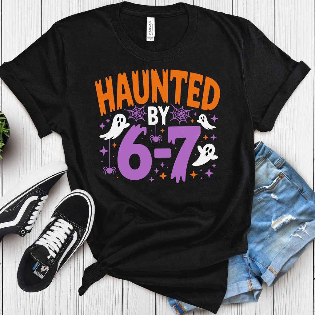 Haunted by 6 7 Halloween Unisex Shirt, Spooky Meme Tee