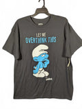 New The Smurfs XL Tee Black Let Me Overthink This Funny Lazy Cartoon Sarcastic