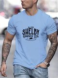 Men's Shelby Print T Shirt Cotton Vintage Peaky Blinders Style Graphic Tee Top