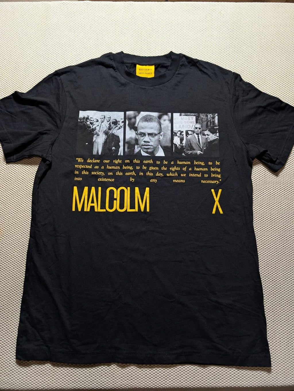 Malcom X Shoe Palace By Any Means Necessary Face Civil Rights Activist Tee Large