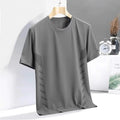 Mens Quick Drying Short Sleeve T-shirt Ice Silk Summer Training Running Tops Tee