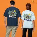 Rodeo Oversized Backprint Round Neck T-shirt Unisex Comfortable Short Sleeve