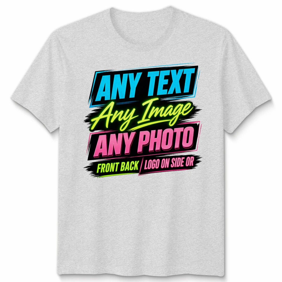 Personalised Unisex T Shirt UK Custom Print With Any Text Photo Design Your Own