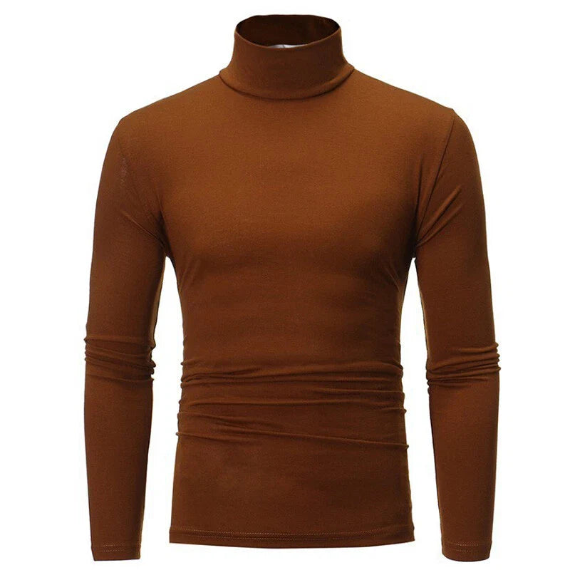 Mens Tops Tees Pullover Tunic Shirt T-Shirt Slim Winter Warm Extra Soft Sweate ♢
