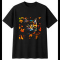 Psychedelic Kitten in Autumn Cat Cute Mens T-Shirt Black 100% Cotton Adorable