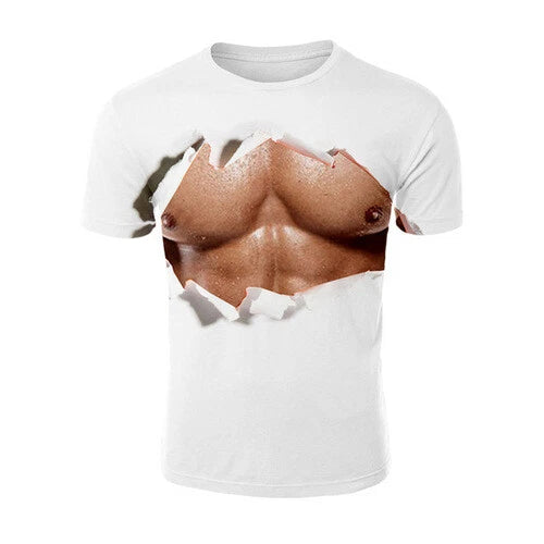 Cool Mens Muscle Women Men Casual T-Shirt 3D Print Short Sleeve Tee Tops