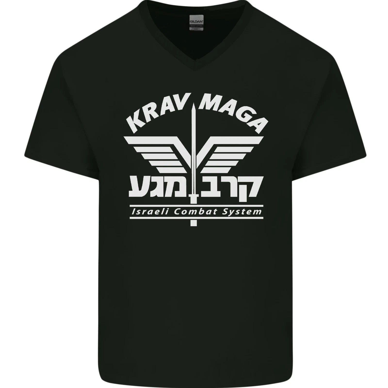 Krav Maga Israeli Defence System MMA Mens V-Neck Cotton T-Shirt