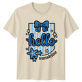 Hello Sunshine T-Shirt Cute Bow Star Graphic Stylish Fashion Gift For Her
