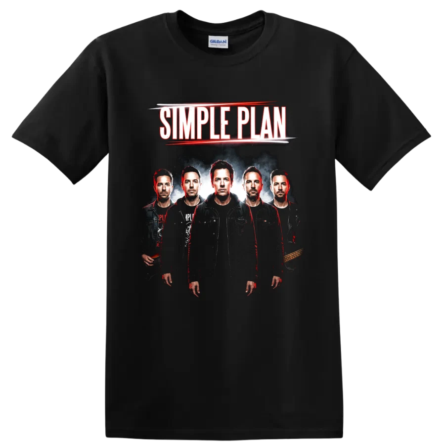 Simple Plan Pop Punk Band Members Portrait Graphic T Shirt Concert Music Fan Tee