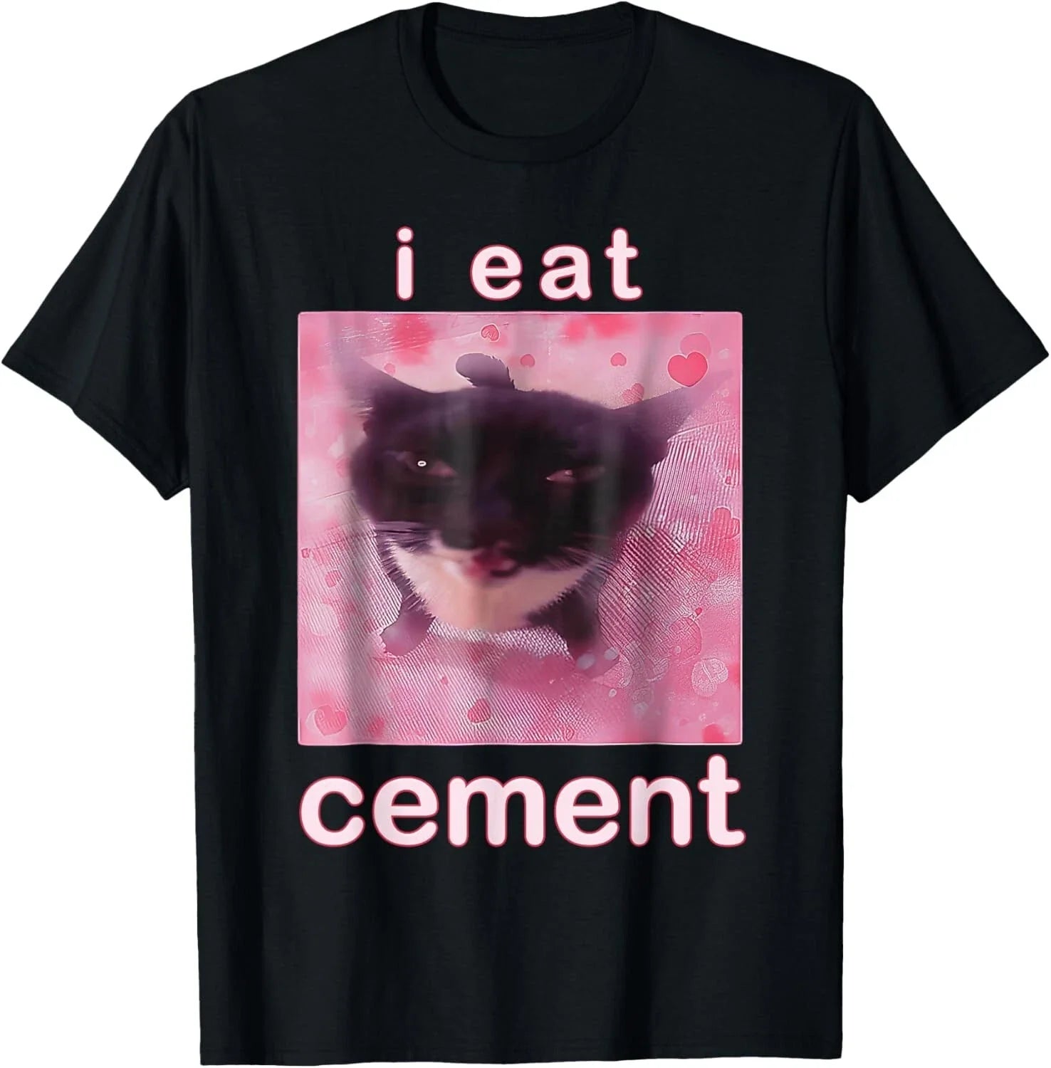 I Eat Cement Cursed Cat Funny Oddly Specific Dank Meme T-Shirt