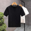 Men's Summer Casual T Shirt Loose Fit Short Sleeve Round Neck Solid Color