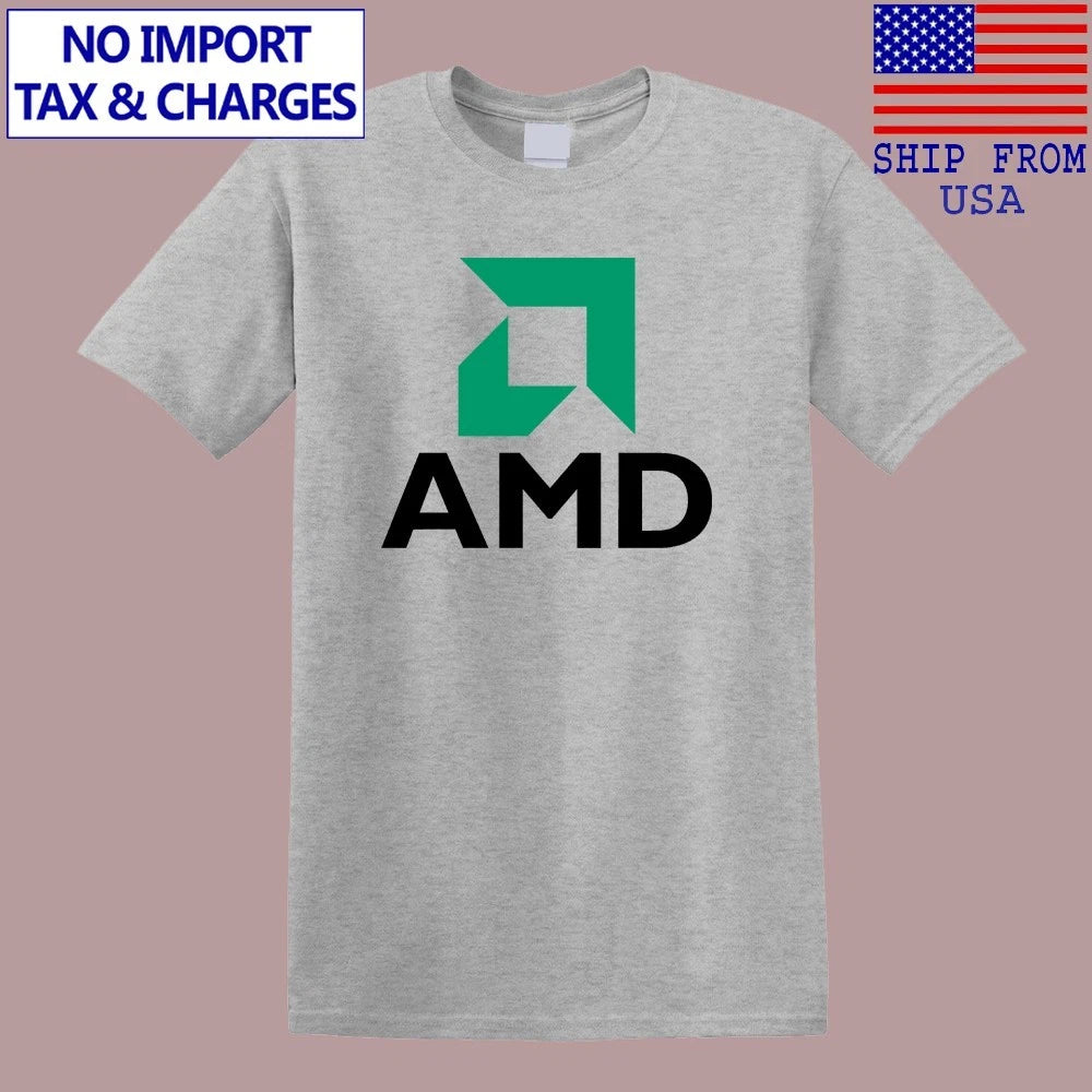 AMD Advanced Micro Devices Computer Gaming Men's Grey Size S-5XL