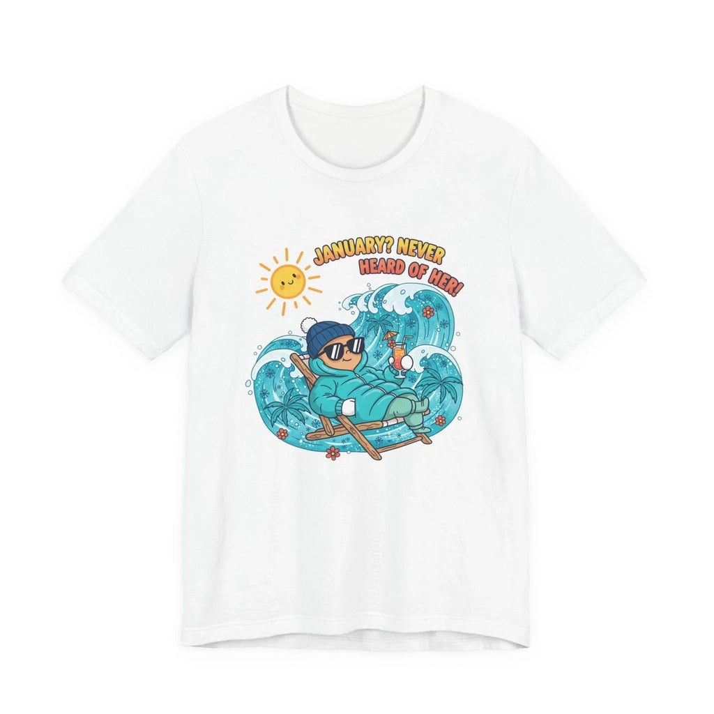 January Never Happened T‑Shirt | January meme shirt, fake month tee